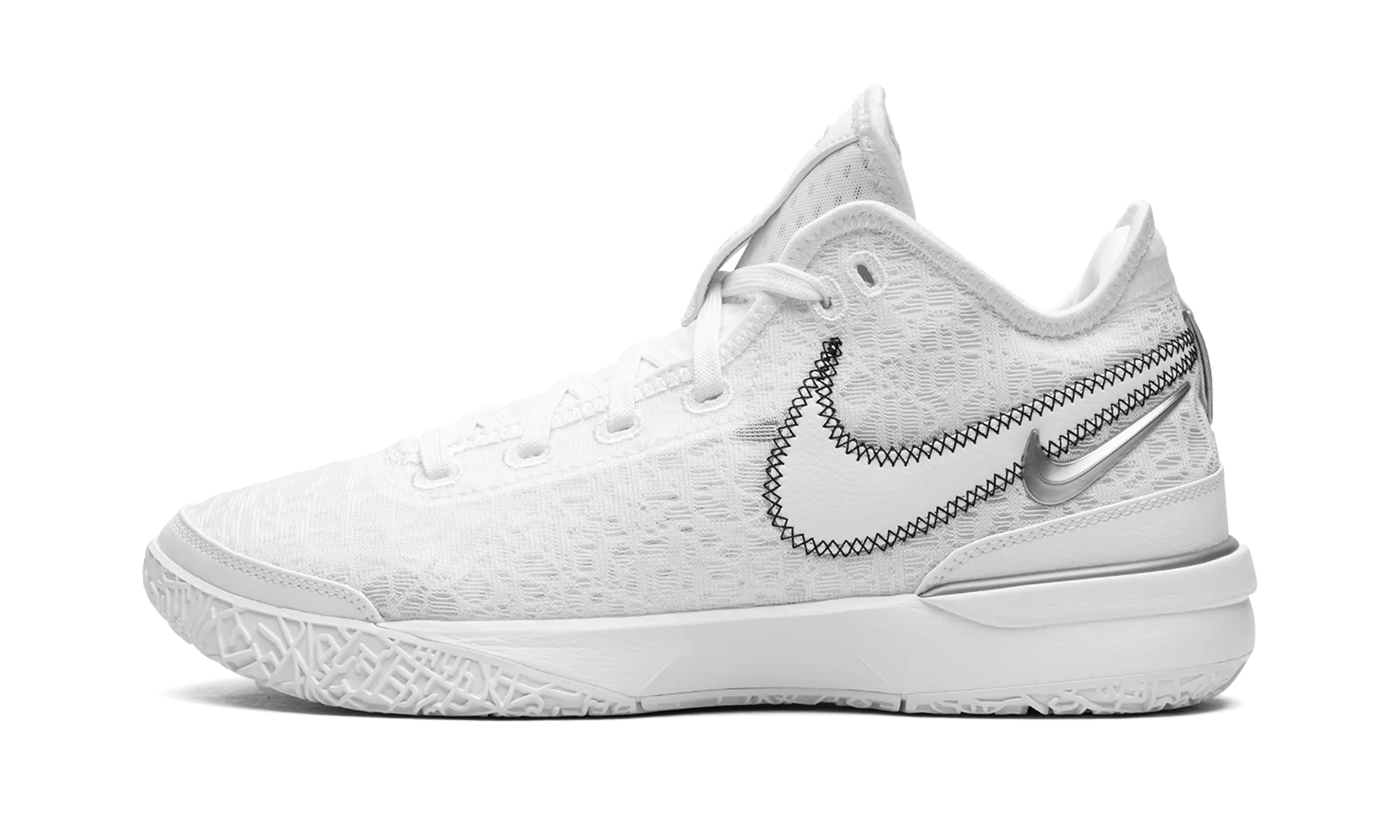 hook and loop closure Zoom Lebron NXXT Gen "White / Metallic Silver"
