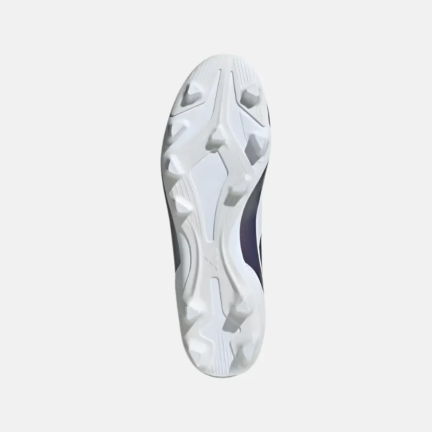 Snow Warm Adidas F50 Club Messi Flexible-Ground Football Shoes -Cloud White/Core Black/Purple