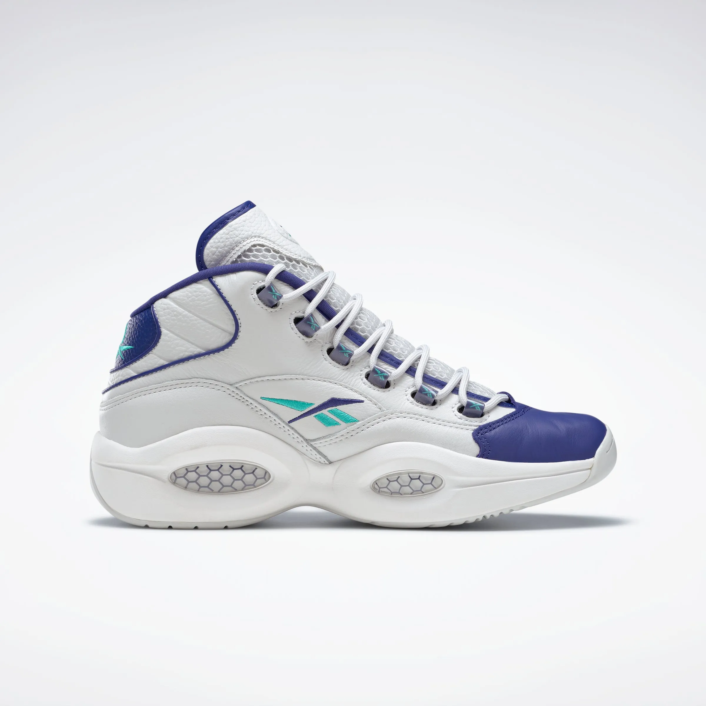 Reebok Footwear Men Question Mid Shoes Cold Grey 1/Bold Purple/Classi Daily Comfort Soft Material