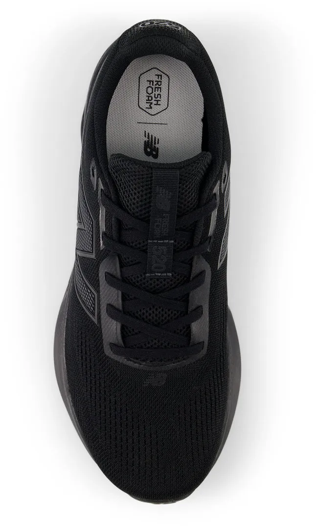 New Balance Men'S 520 V9 Triple Black Running Shoes (Width 2E) Padded Color Pop