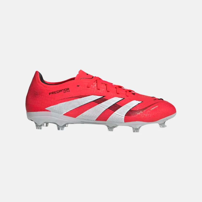 Adidas Predator Pro Firm Ground Unisex Football Shoes -Lucid Red/Cloud White/Core Black Air Dry