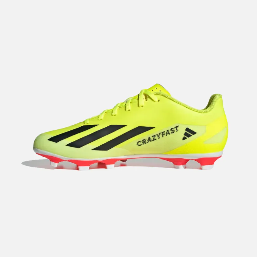 Adidas X Crazyfast Club Flexible Ground Unisex Football Shoes -Team Solar Yellow 2/Core Black/Cloud White Padded collar Synthetic