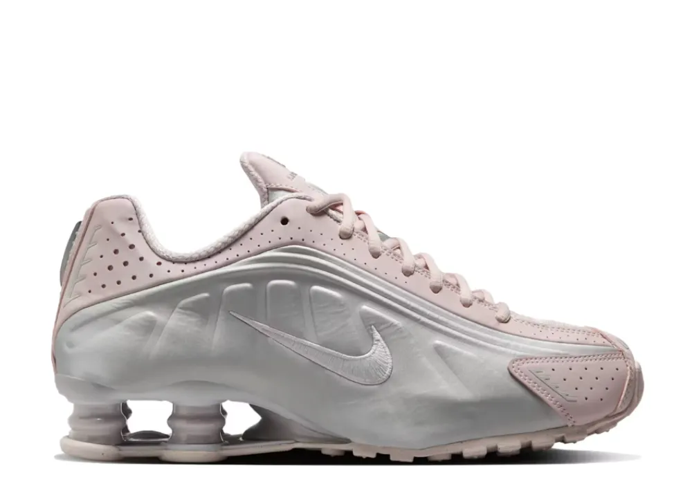 Strappy Form Control Nike Shox R4 Barely Rose Metallic Platinum