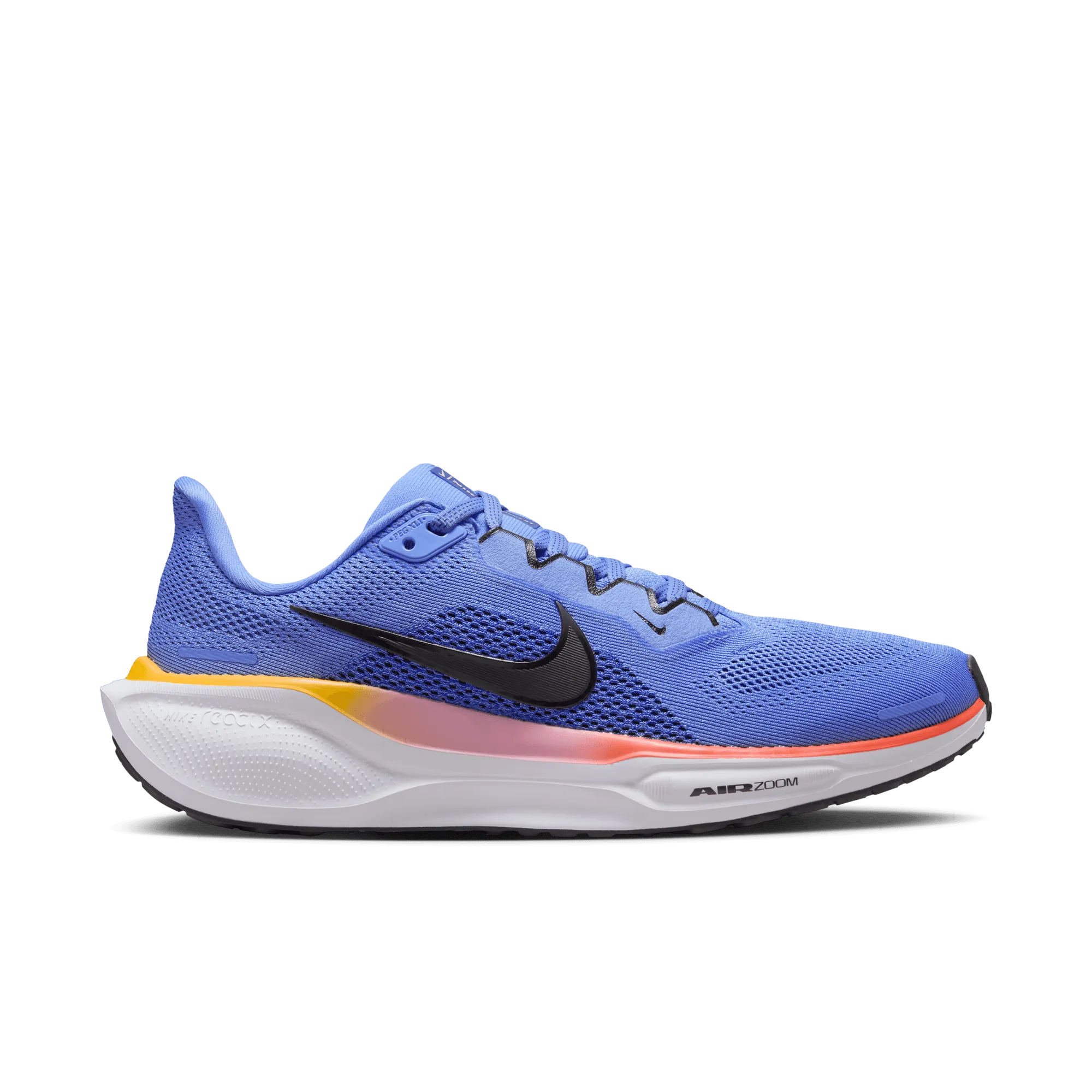WOMEN'S PEGASUS 41 - B - 402 ROYAL PULSE/BLACK running in a historic bridge area shoes