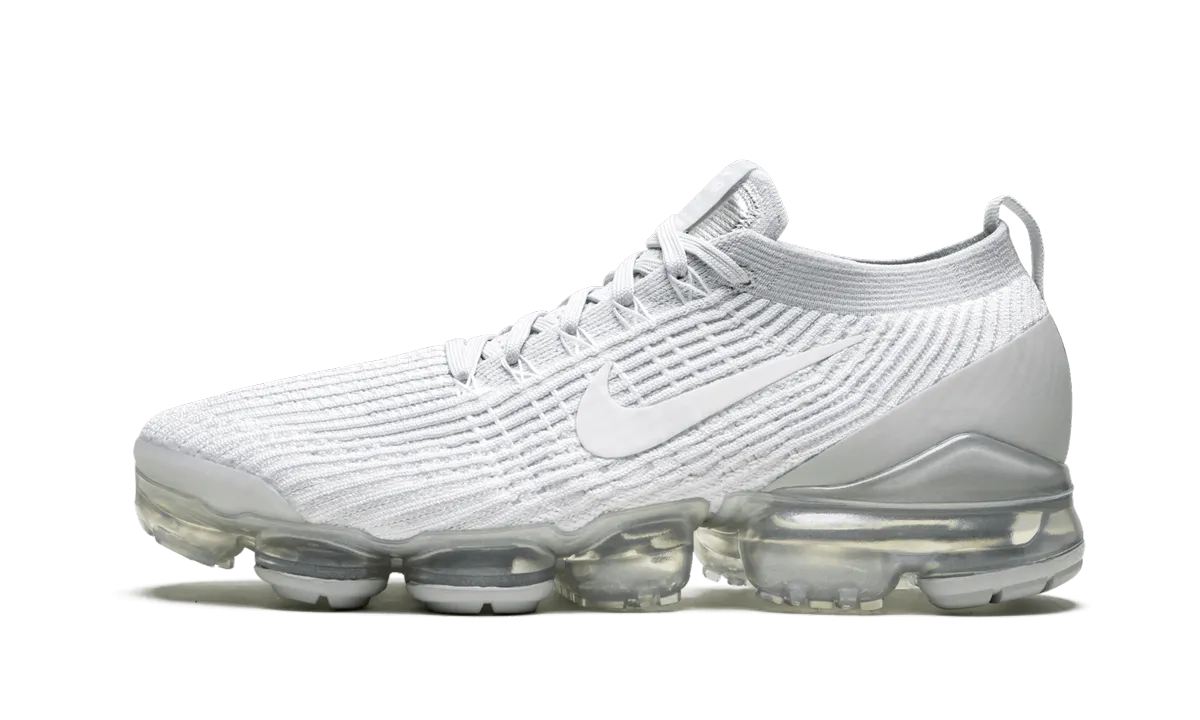 road running shoe elements Air Vapormax Flyknit 3 "Pure Platinum"