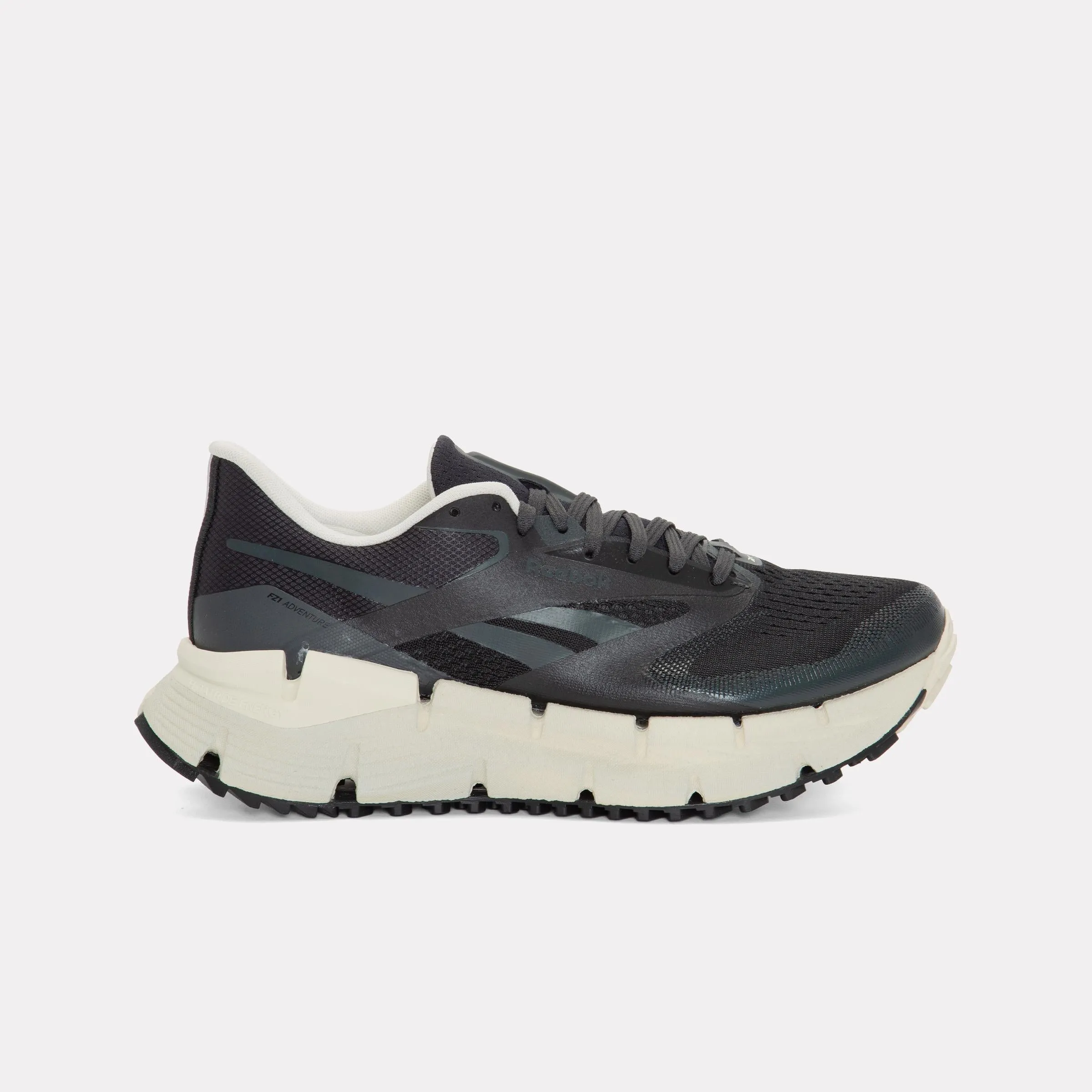 Reebok Footwear Men FloatZig 1 Adventure Shoes BLACK/GREY 6/ALABASTER smooth - surface - slipperiness shoes foot - speed running shoes