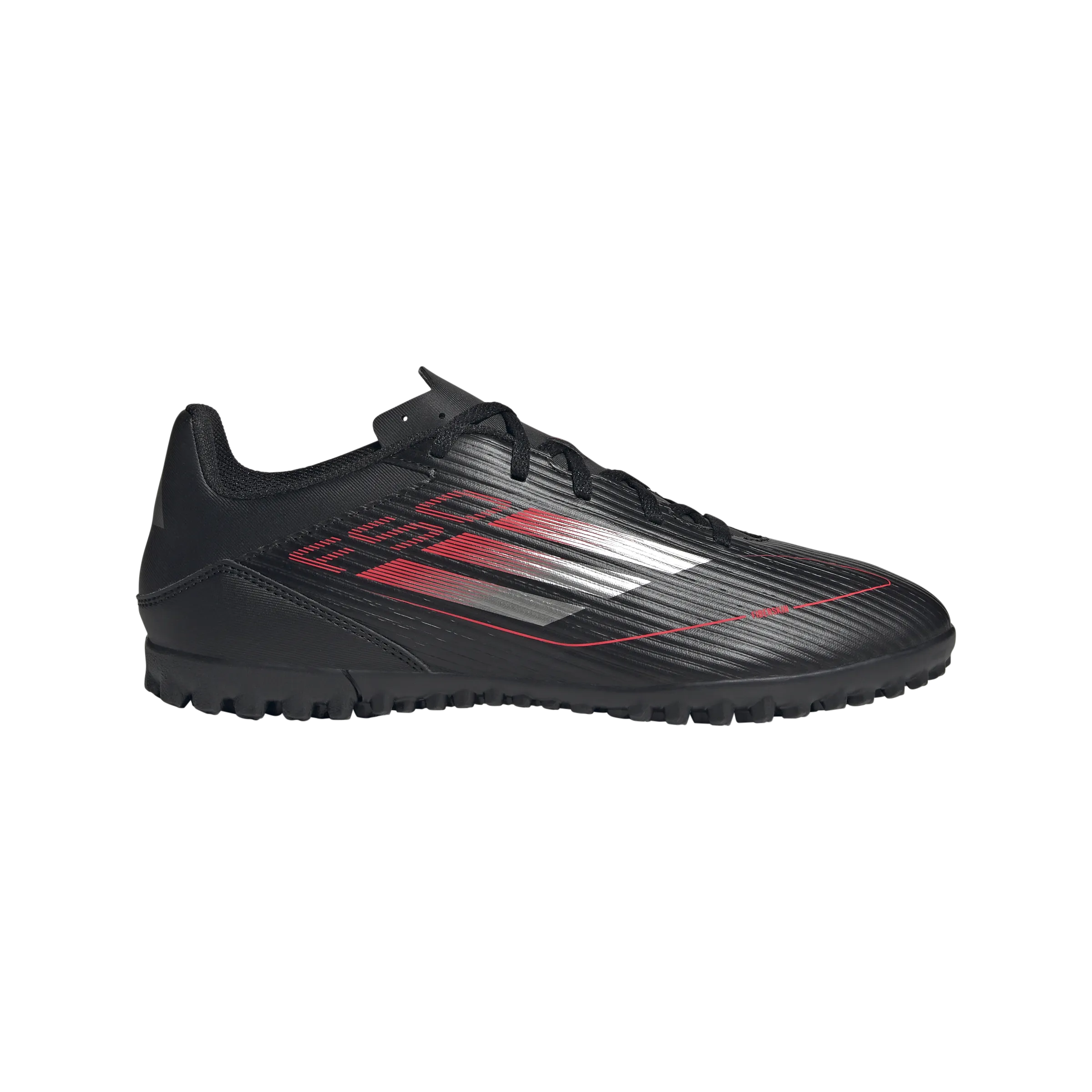 adidas F50 CLUB Artificial Turf Soccer Shoes | Core Black-Iron Metallic-Lucid Red | Men's Footwork Support