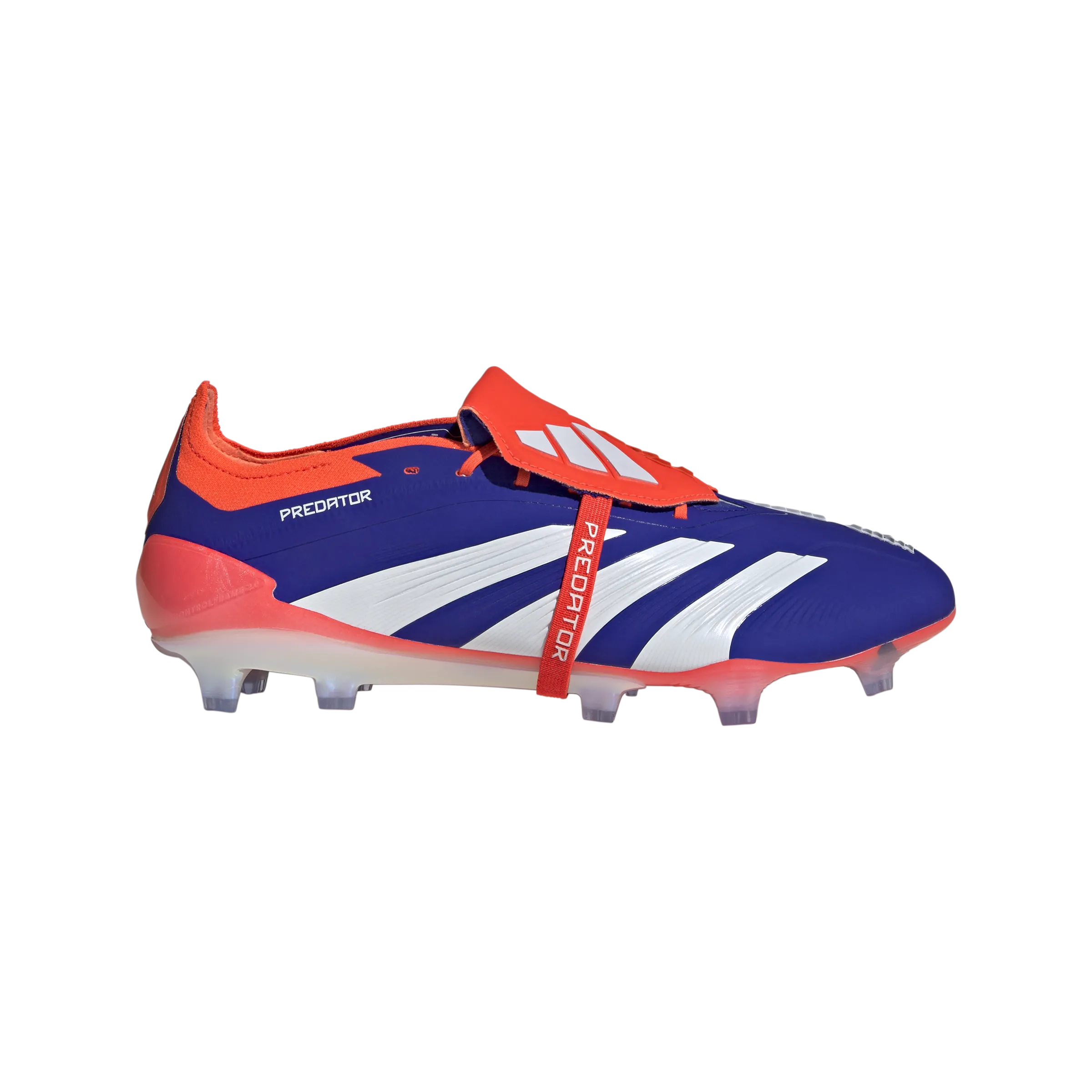 adidas Predator Elite Foldover Tongue Firm Ground Soccer Cleats | Lucid Blue-Cloud White-Solar Red | Men's Training Ready