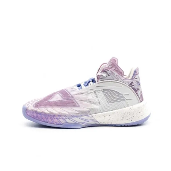 Andrew Wiggins x Peak Big Triangle 3D Printed Basketball Shoes - White/Purple Moisture Wicking Insole