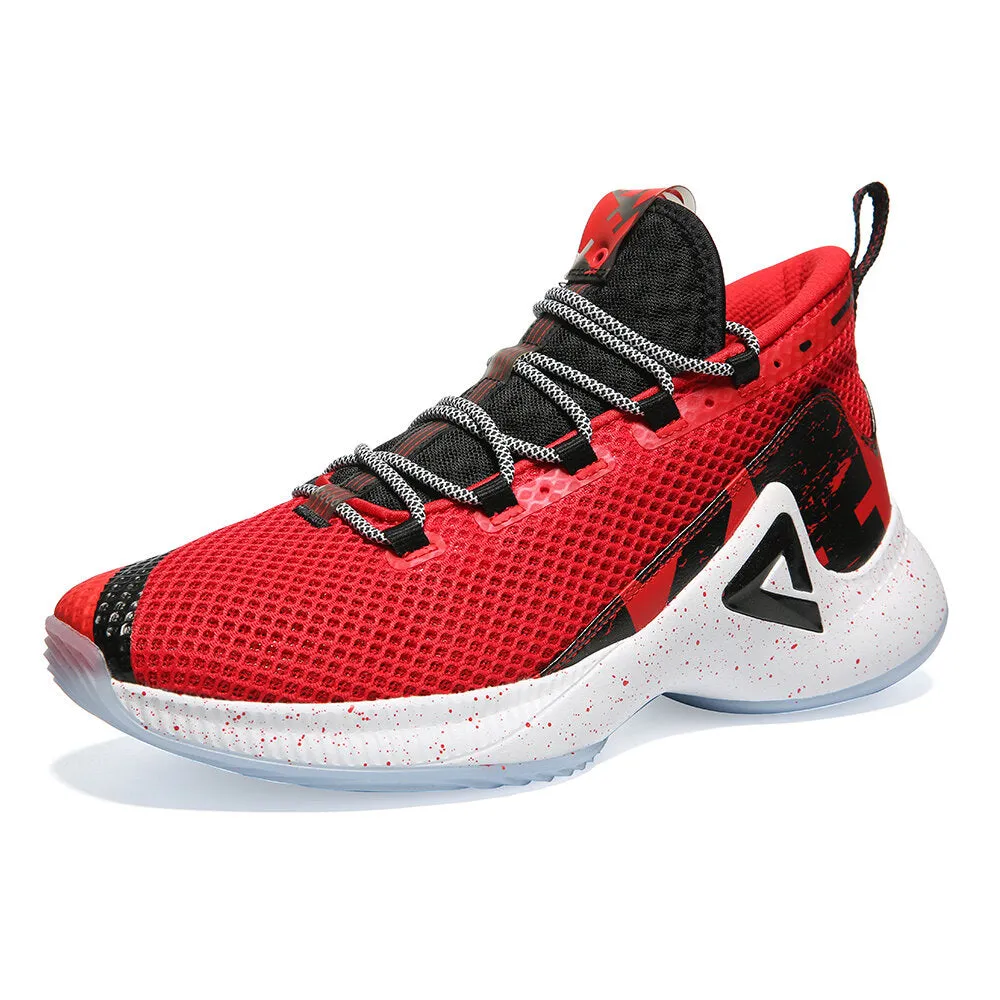 PEAK Basketball Shoes Men Sneakers P-MOTIVE series Red Flexible Lining