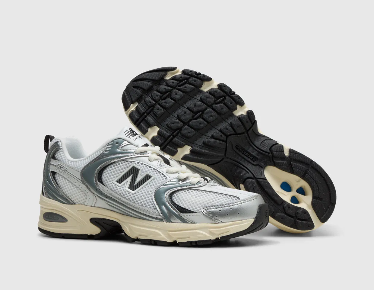 New Balance 530 Silver Metallic / Black Cement Dual Material Simple Choice