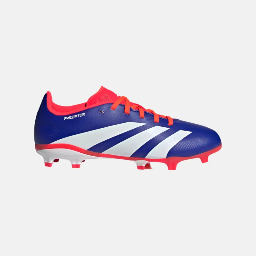 Travel Must Adidas Predator League Firm Ground Kids Unisex Football Shoes -Lucid Blue/Cloud White/Solar Red