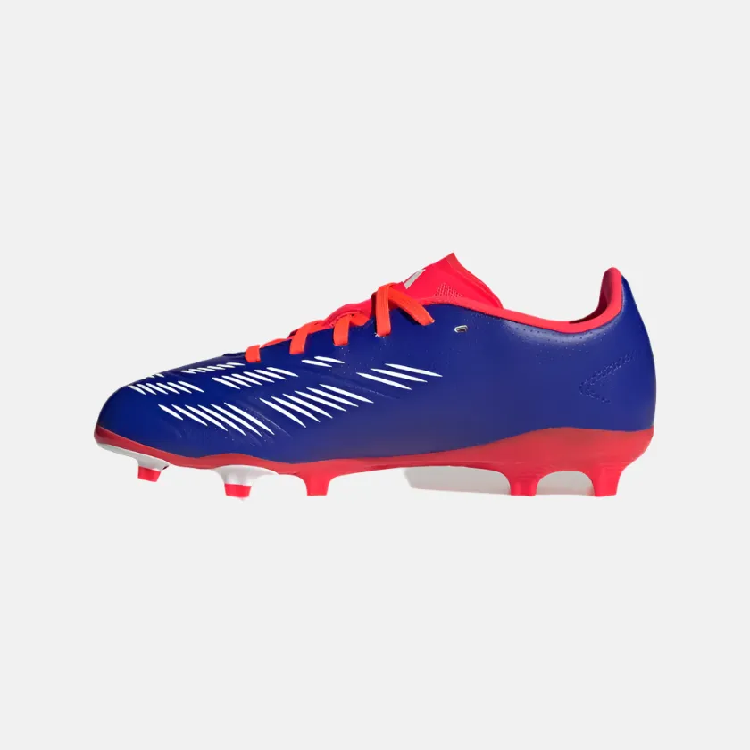 Quick Fit Adidas Predator League Firm Ground Kids Unisex Football Shoes -Lucid Blue/Cloud White/Solar Red