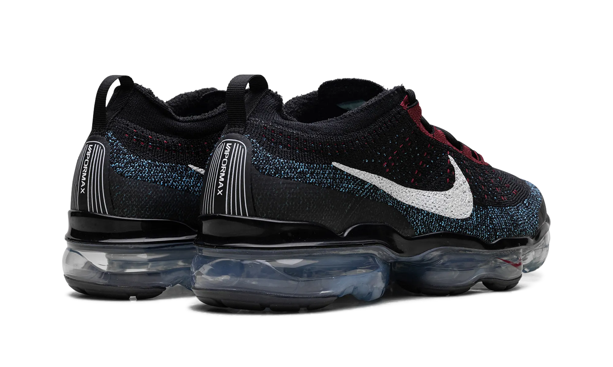 beach equipment running in a fun run shoes Air VaporMax 2023 Flyknit "Black Red Universtiy Blue"