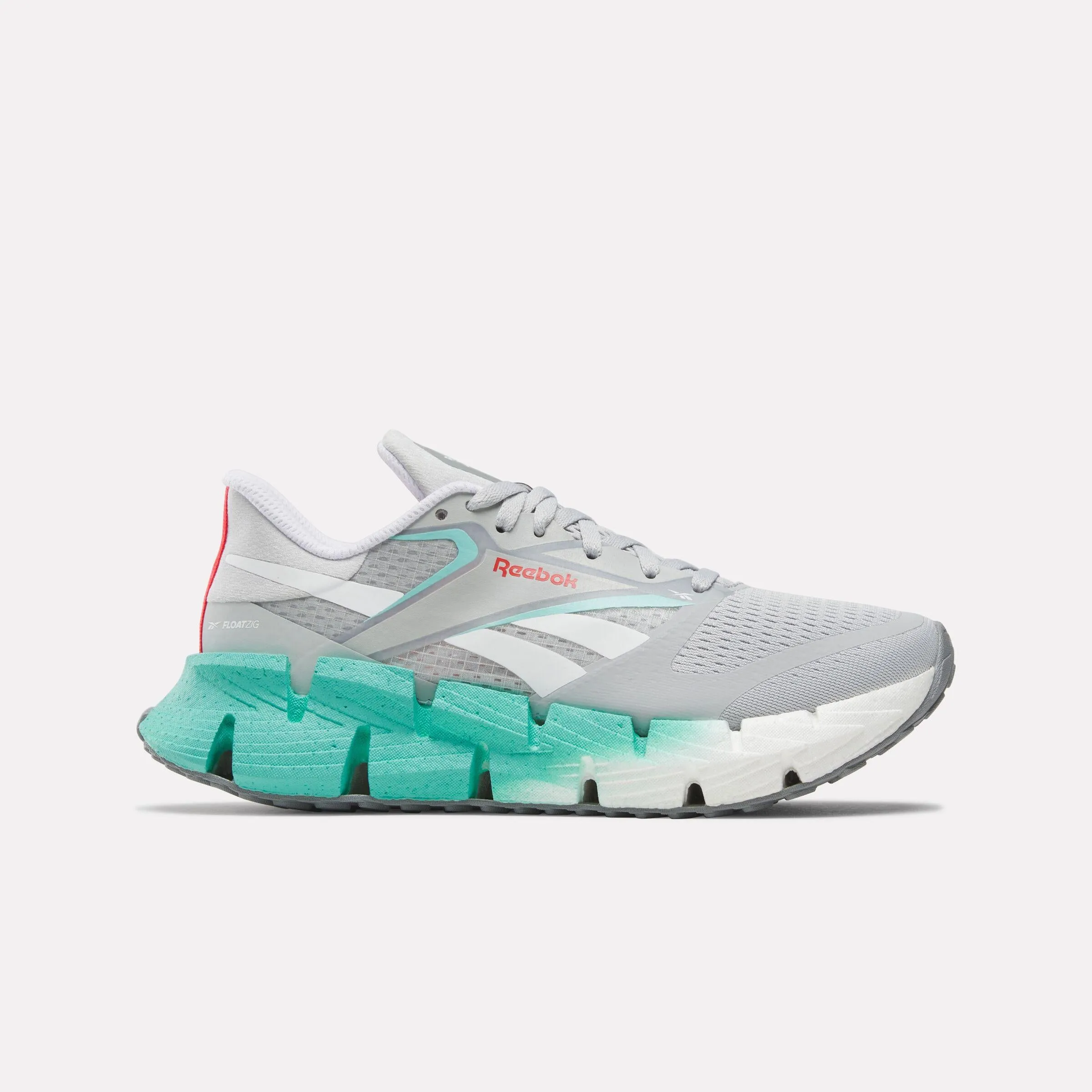 tapered - toe - feature shoes Reebok Footwear Women FloatZig 1 Running Shoes GREY 1/AI AQUA/WHITE