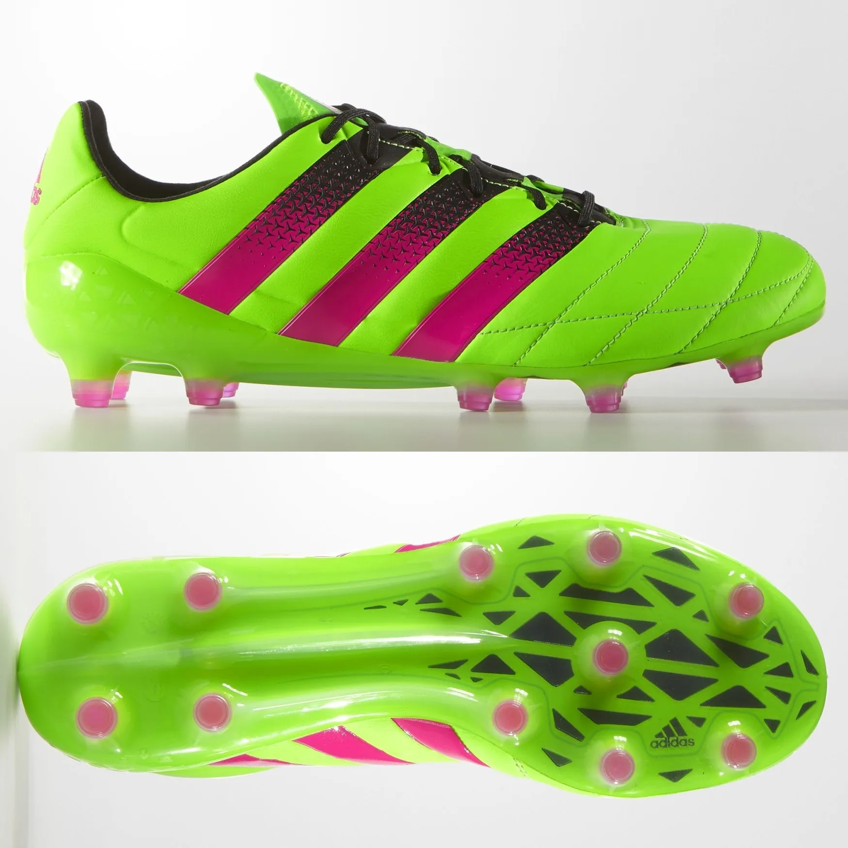 Clean Pivot adidas Ace 16.1 FG Leather Mens - Solar Green*