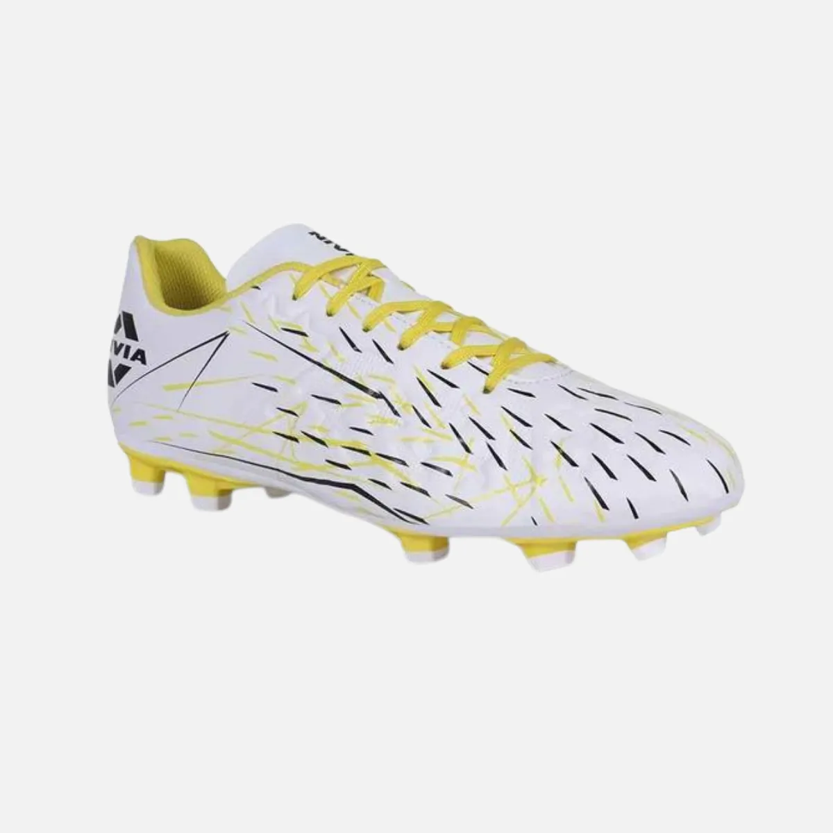 Star Walk Queen Fit Nivia Spear Men's Football Studs -White/Yellow
