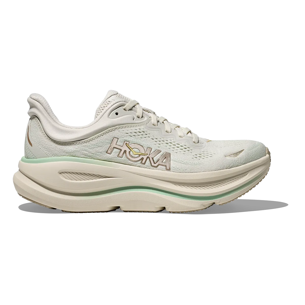 Hoka Bondi 9 Truffle Salt - Sea Glass Sneaker Technology Low Use
