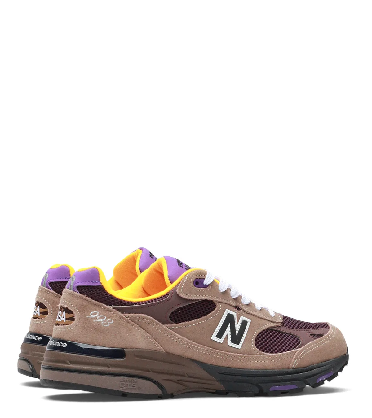 New Balance Made In USA 993 Brown Balanced Step Collapsible Heel Design