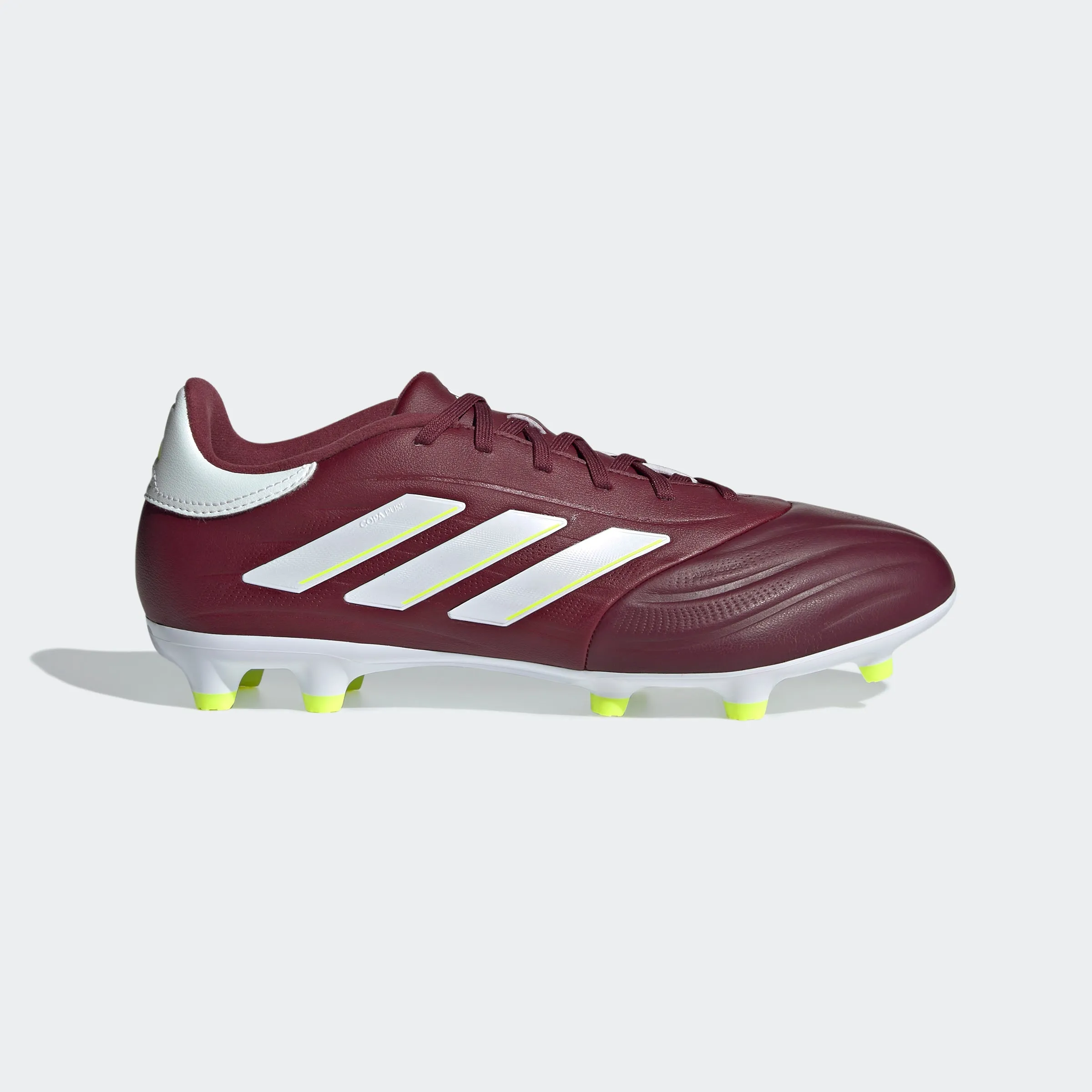 adidas COPA PURE II LEAGUE Firm Ground Soccer Cleats | Shadow Red-Cloud White | Men's Leg support