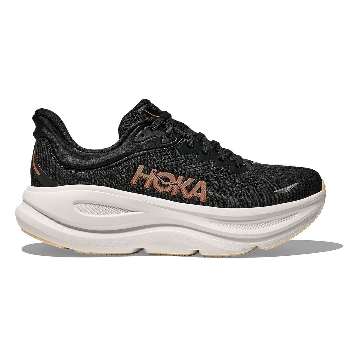 Modern Edge Abrasion Resistant Materials Hoka Bondi 9 Black - Rose Gold