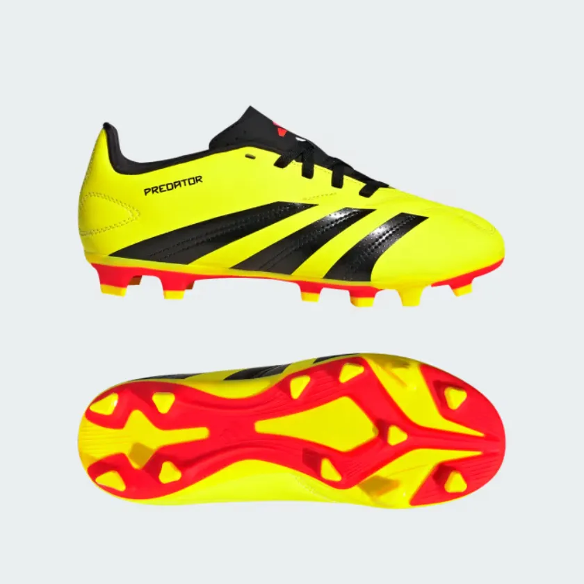 senior care Rich Glow Adidas Predator Club Flexible Ground Football Kids Unisex Shoes (4-7Year) -Team Solar Yellow 2/Core Black/Solar Red
