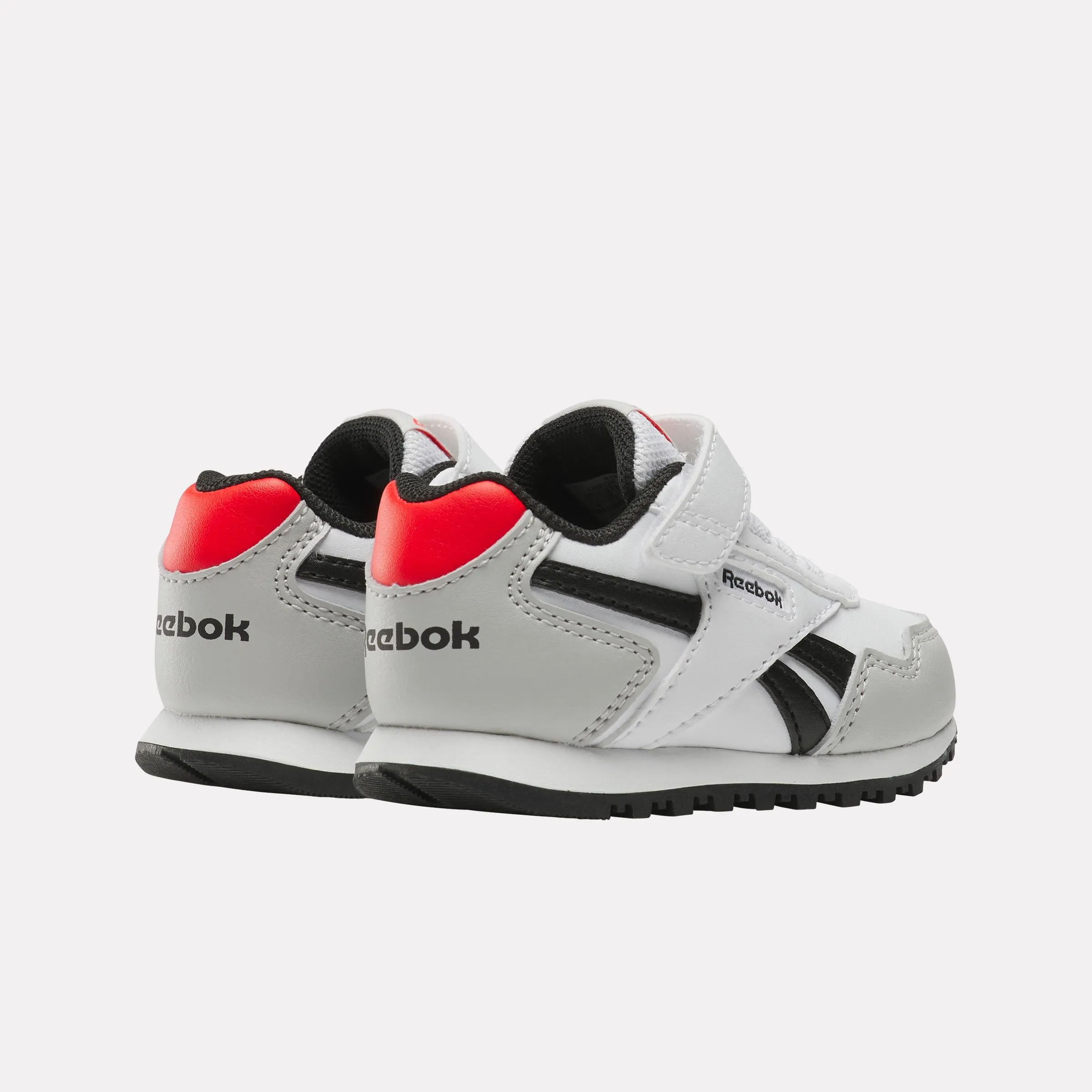 comfortable sneakers Reebok Footwear Kids Reebok Glide Elastic Lace & Top Strap Shoes - Toddler FTWRWHITE/MISTGREY/ENERGYRED