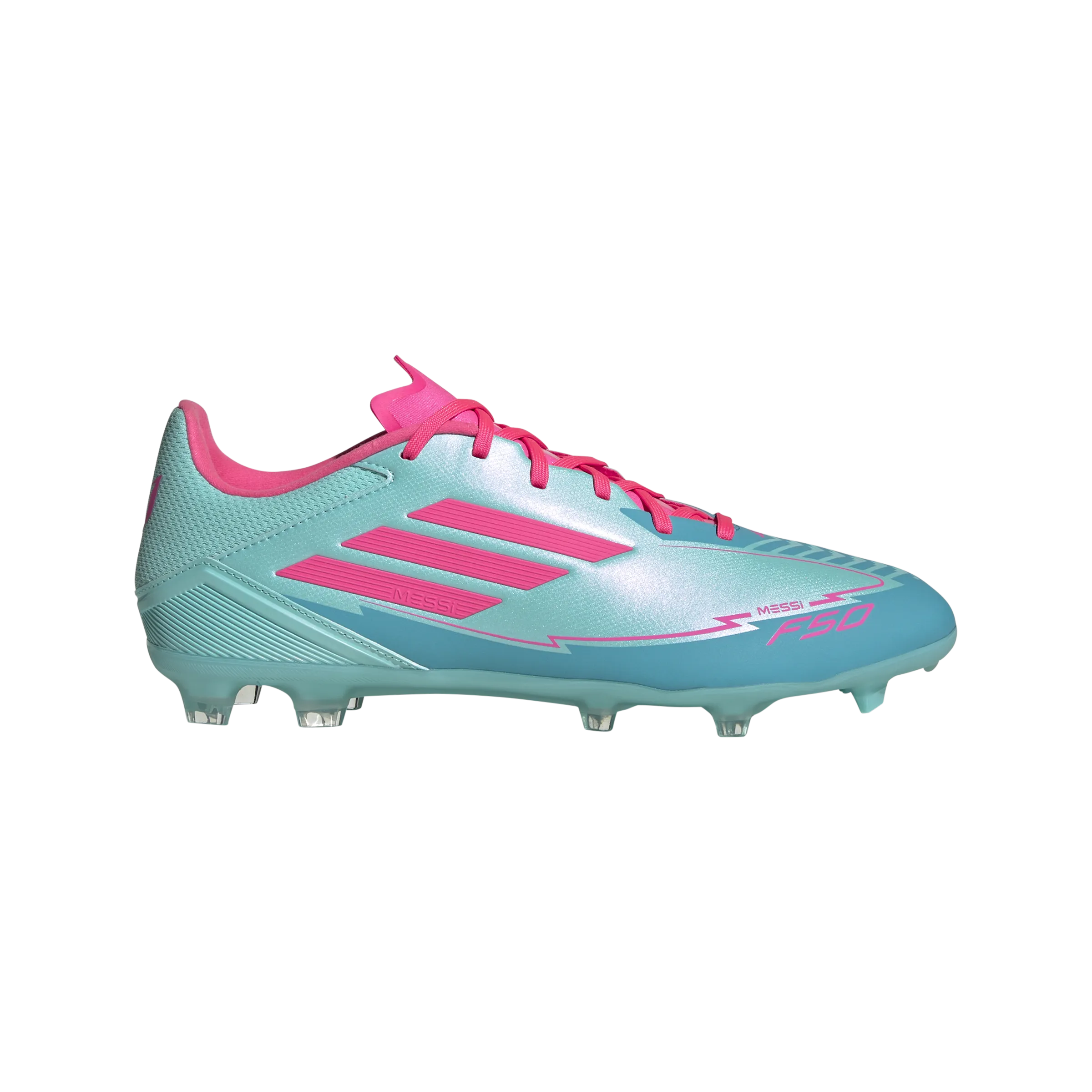Ankle Cushion adidas F50 LEAGUE MESSI Firm/Multi-Ground Soccer Cleats | Flash Aqua-Lucid Pink-Lucid Cyan | Men's