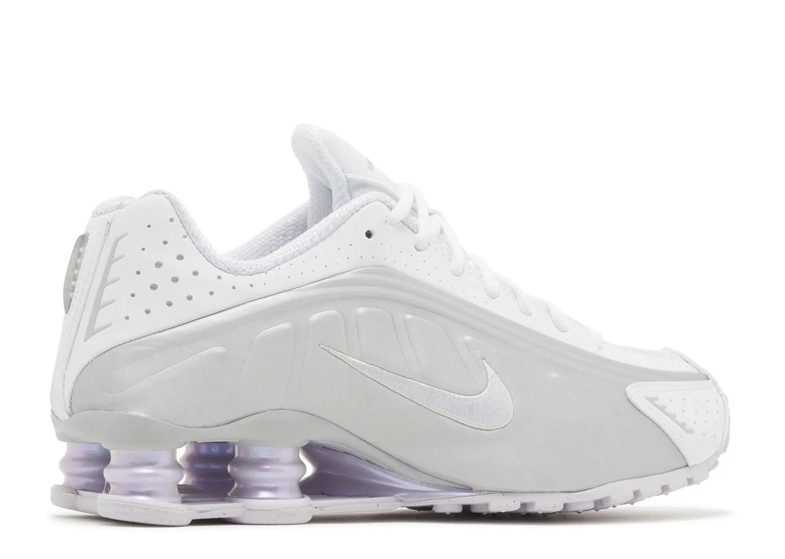 Nike Shox R4 White Metallic Platinum Barely Grape low - top running shoes