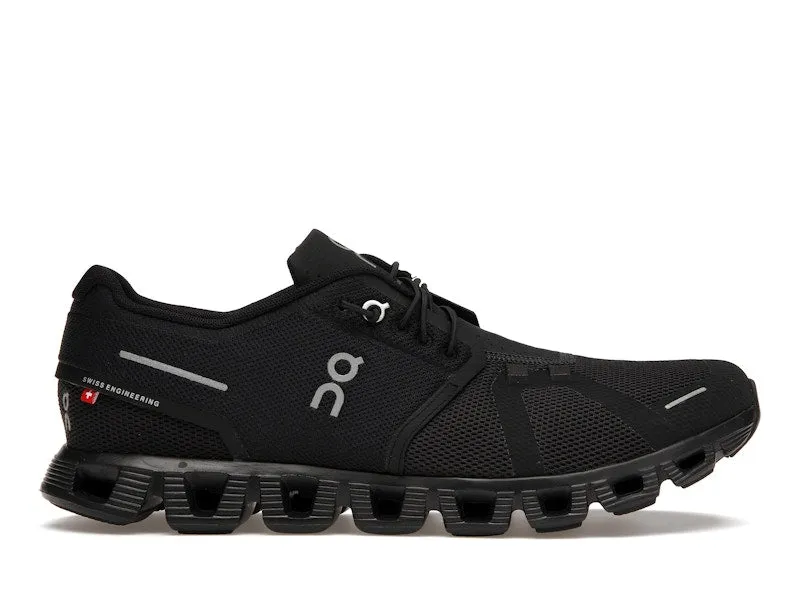 On Running Cloud 5 All Black Anti Slip Feature Wide toe box