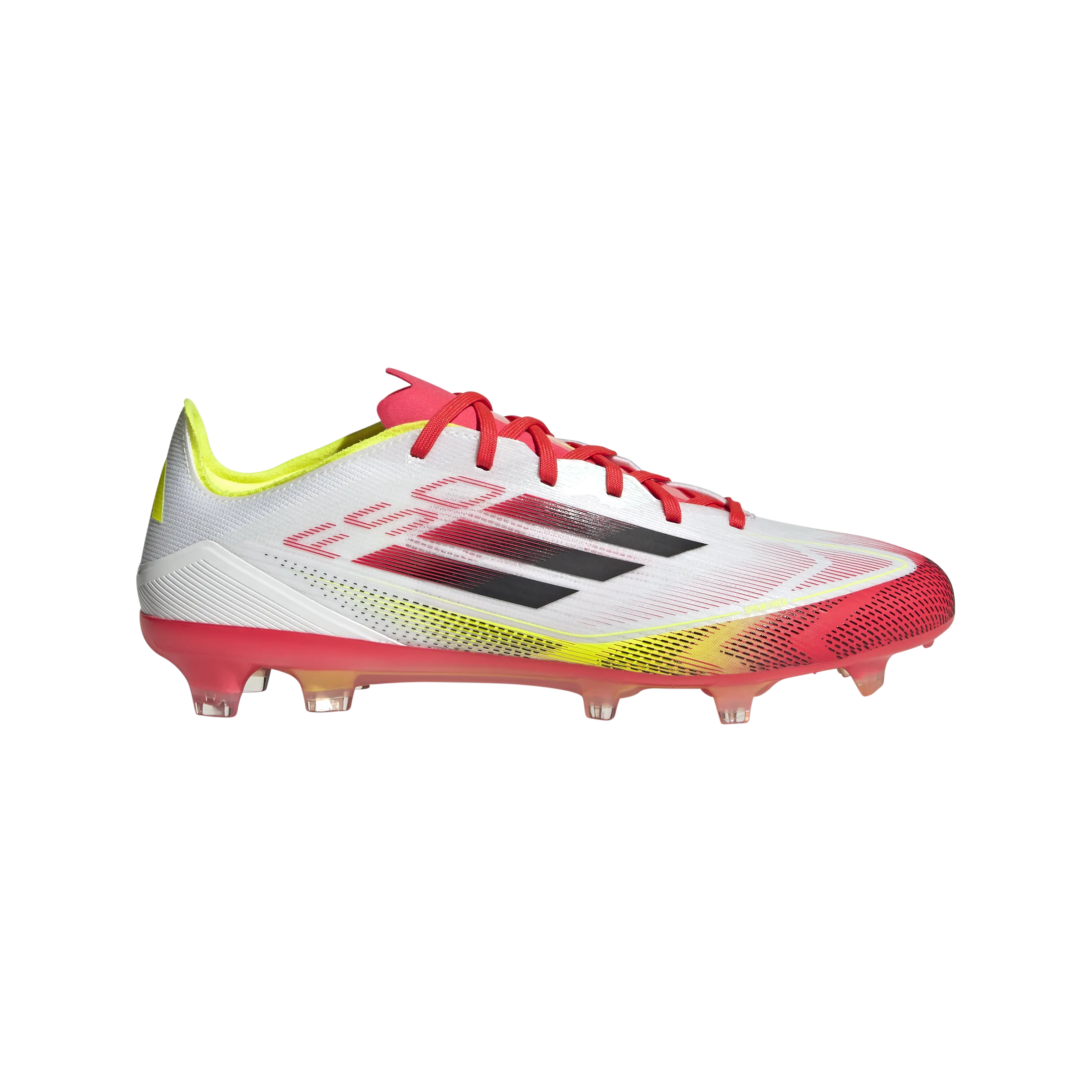 Grass Pitch Rapid Control adidas F50 PRO Firm Ground Cleats | Cloud White-Core Black-Solar Yellow | Men's