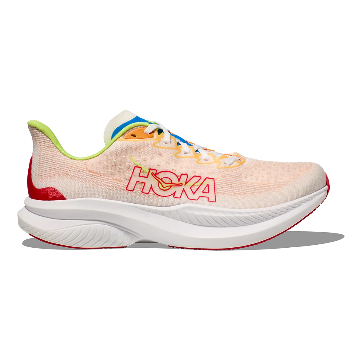 Hoka Mach 6 - White - Solar Flare orthopedic insole