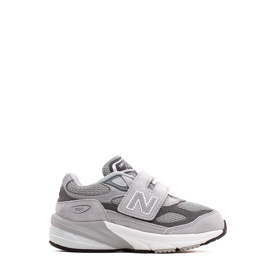 New Balance 990v6 Hook and Loop Grey Infant Core IV990GL6 Fashionable Style sport tech