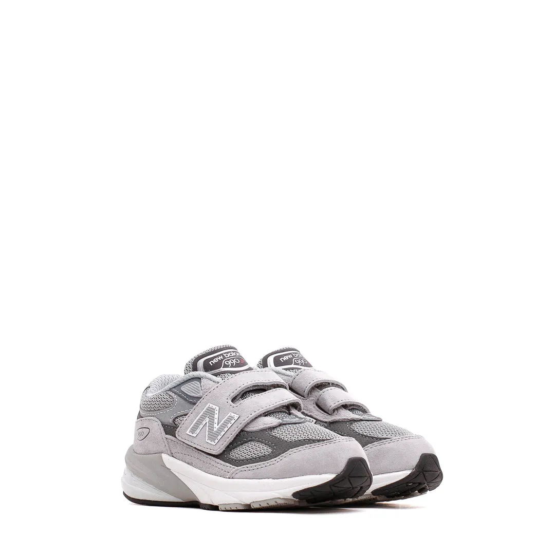 Football Seismic Reduction New Balance 990v6 Hook and Loop Grey Infant Core IV990GL6