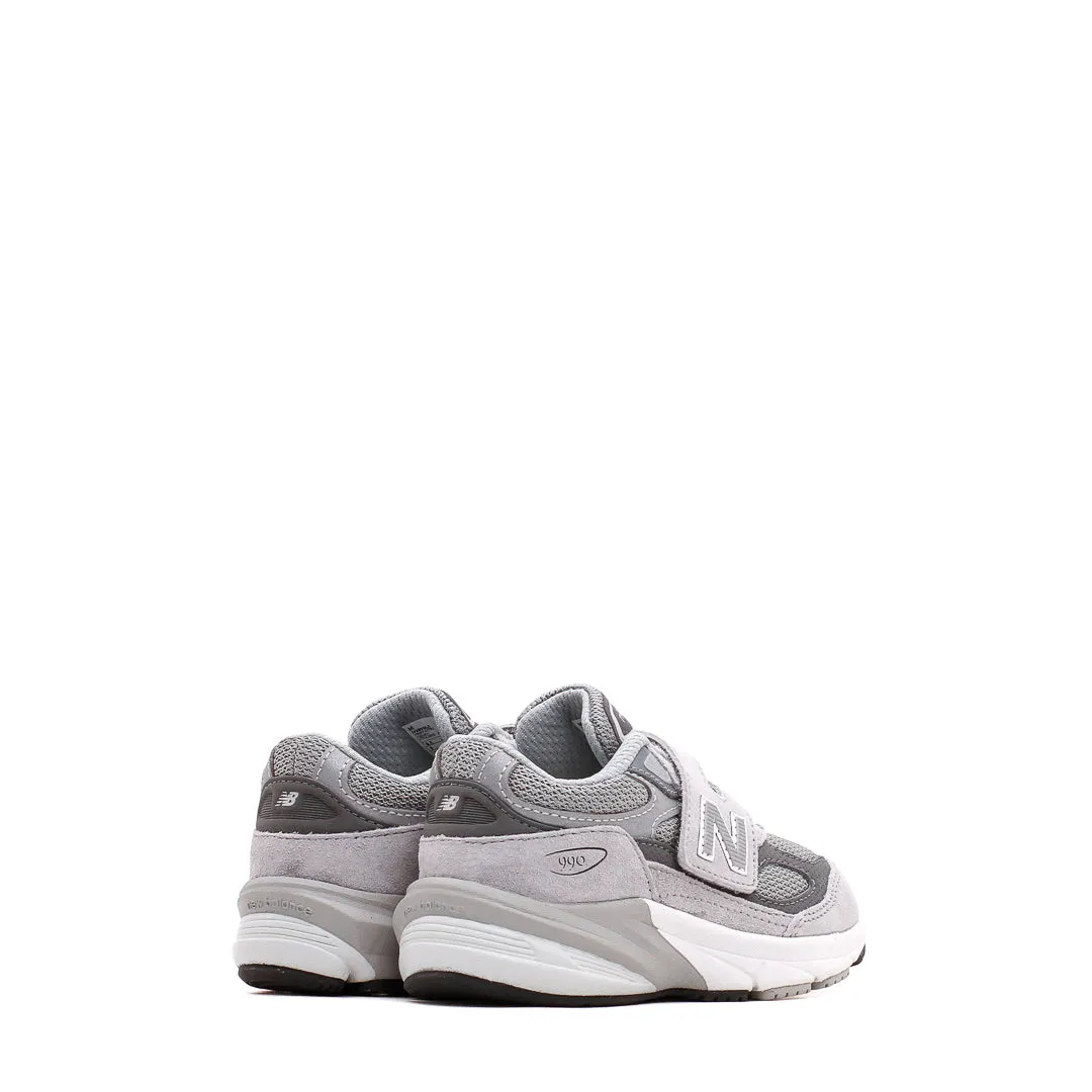 Durable toe cap New Balance 990v6 Hook and Loop Grey Infant Core IV990GL6