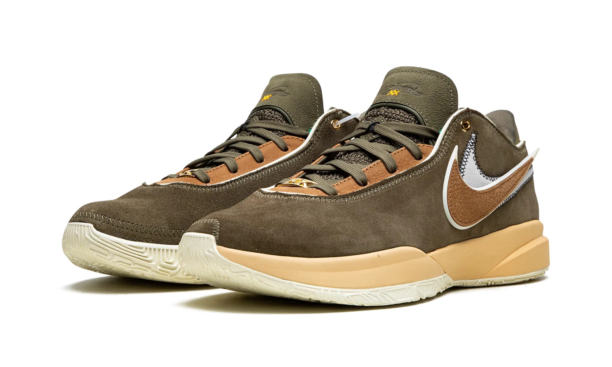 LeBron 20 "Olive Suede" Ergonomic Lacing Configuration Dynamic Motion Control