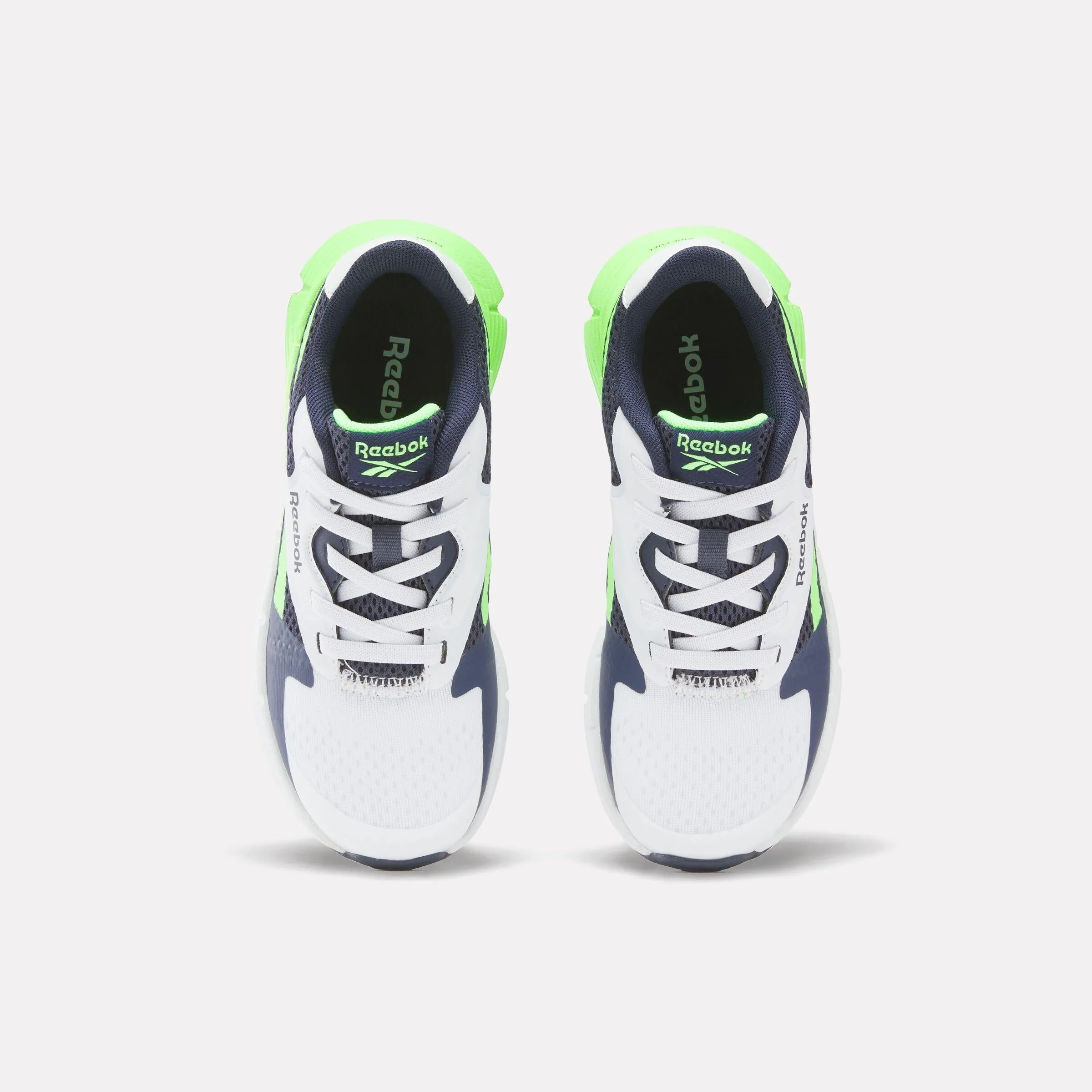Reebok Footwear Kids Zig Dynamica 5 Elastic Lace Shoes - Pre-School WHITE/VECTORNAVY/SOLARLIME antifungal shoes Narrow heel