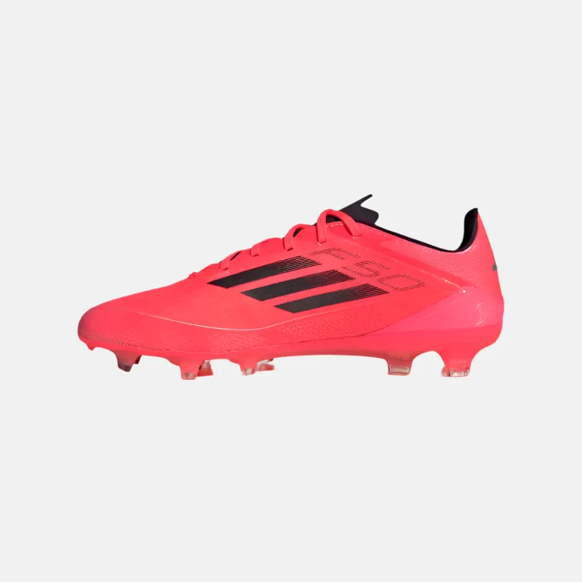 Adidas F50 Pro Firm Unisex Football Shoes -Turbo/Aurora Black/Platinum Metallic Fire Red