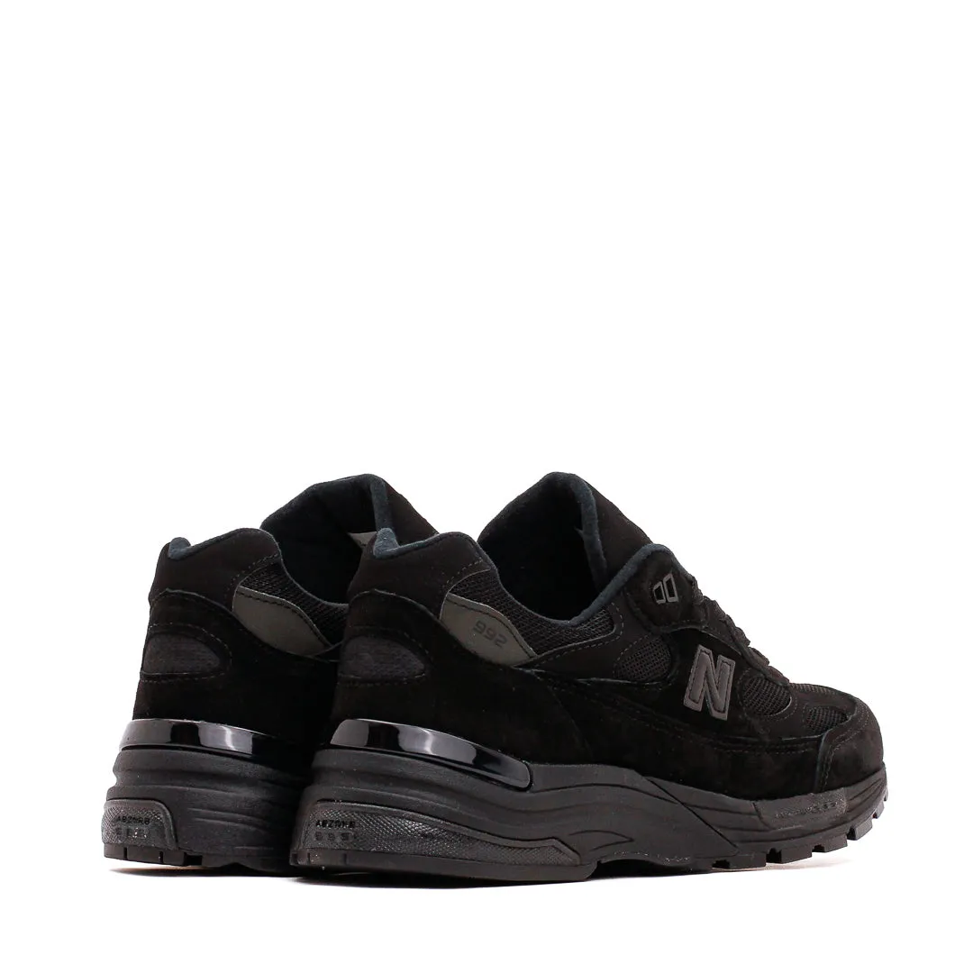 New Balance Unisex Made in USA 992 Triple Black U992TB Natural Step