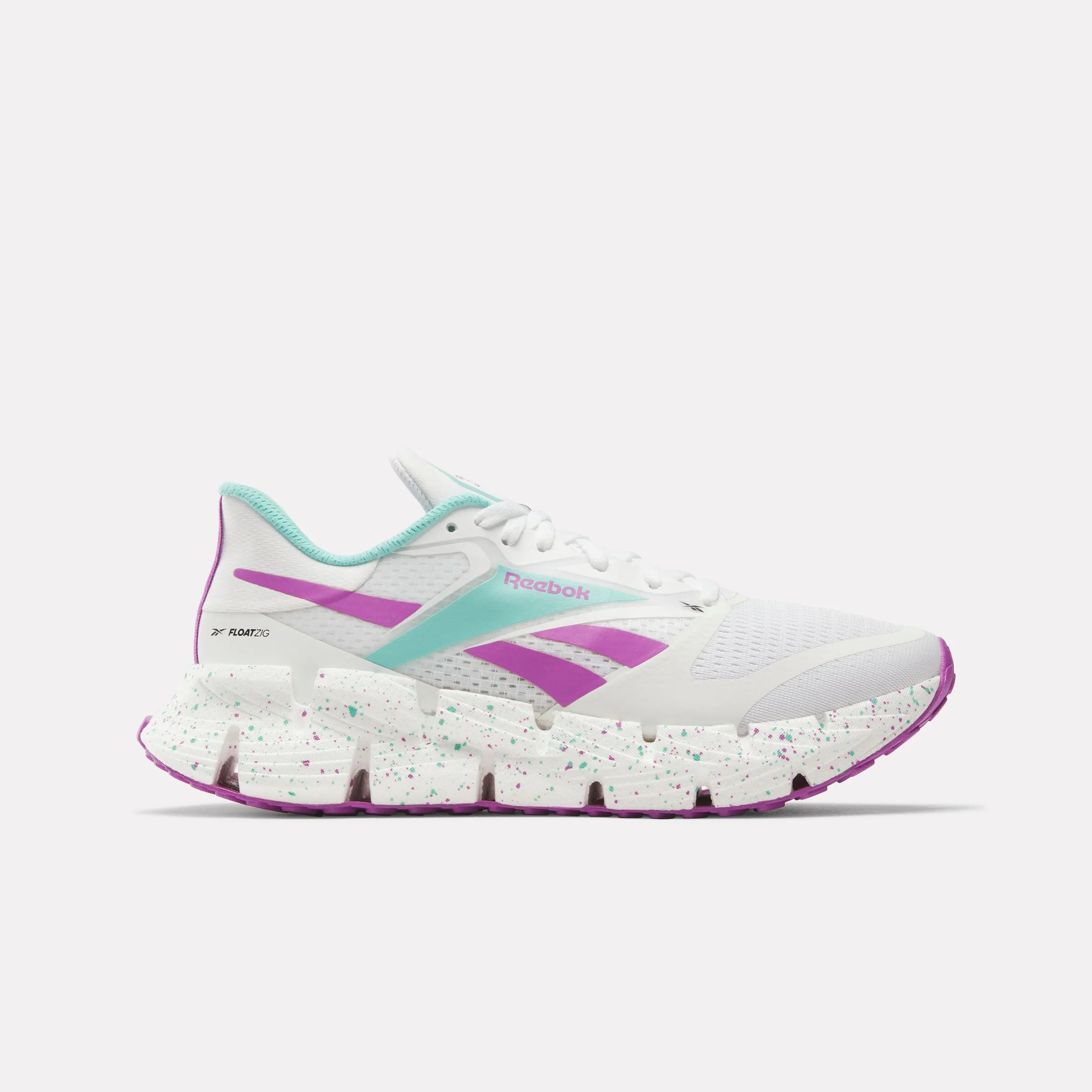 Floatzig 1 White/Ai Aqua/Purple Rave Road Training running for a positive mindset