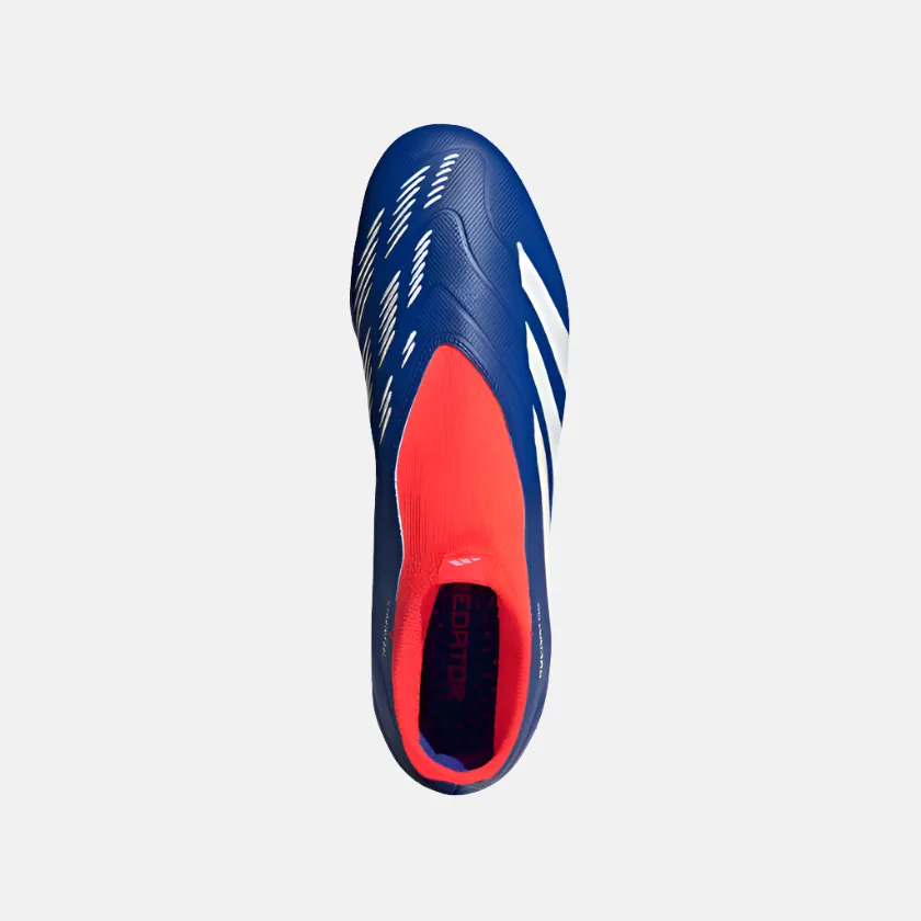 Adidas Predator League Laceless Firm Ground Unisex Football Shoes -Lucid Blue/Cloud White/Solar Red Sail Vibe Comfort Lining