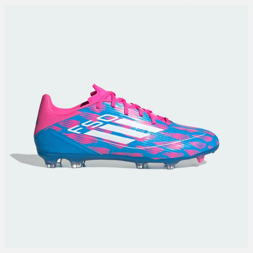 Adidas F50 League Firm/Multi-Ground Men's Football Shoes -Solar Blue/Cloud White/Solar Pink Office Cool
