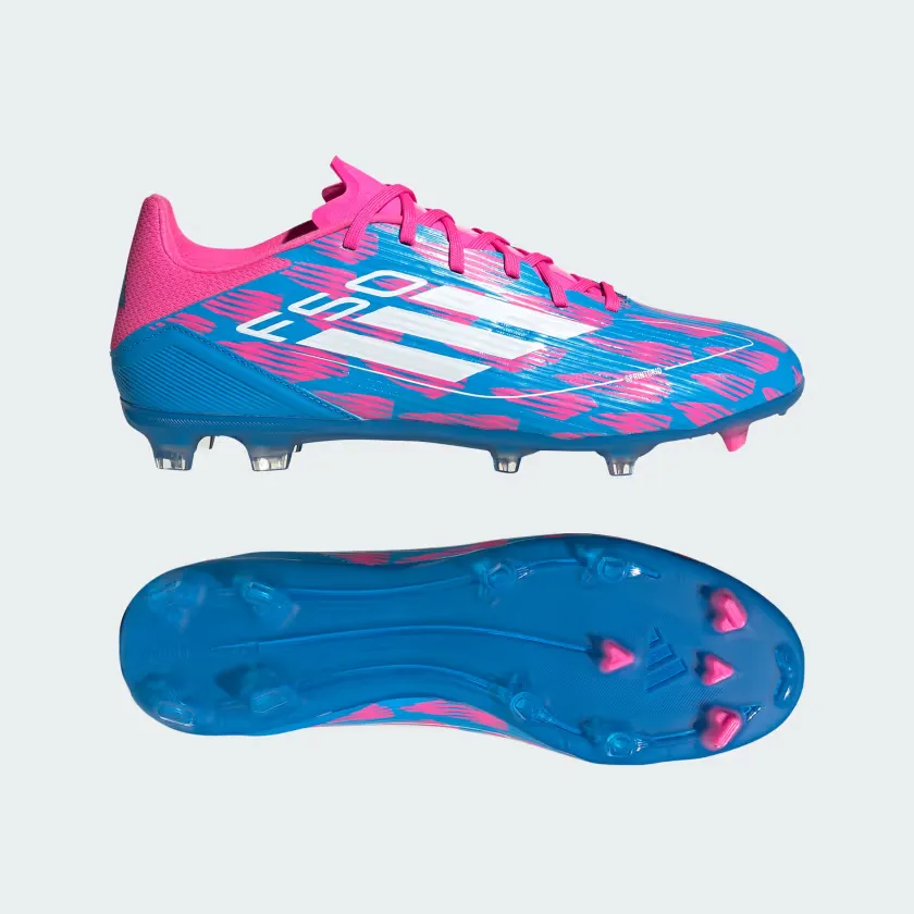 Fitness Adidas F50 League Firm/Multi-Ground Men's Football Shoes -Solar Blue/Cloud White/Solar Pink