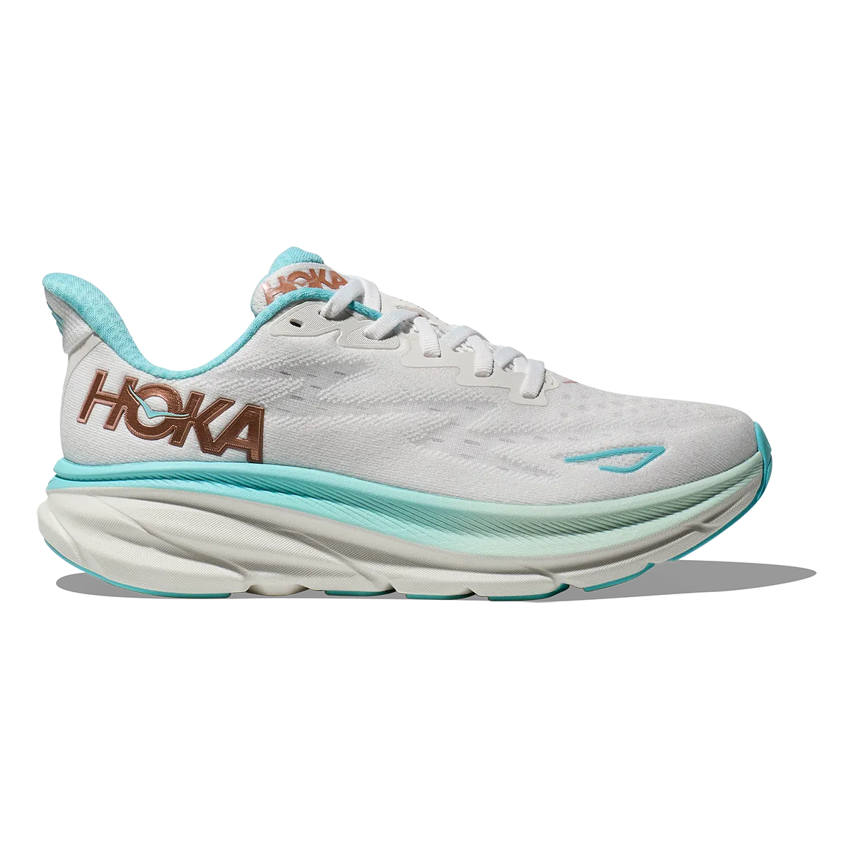 Hoka Clifton 9 - Frost - Rose Gold Breathable Knit Upper