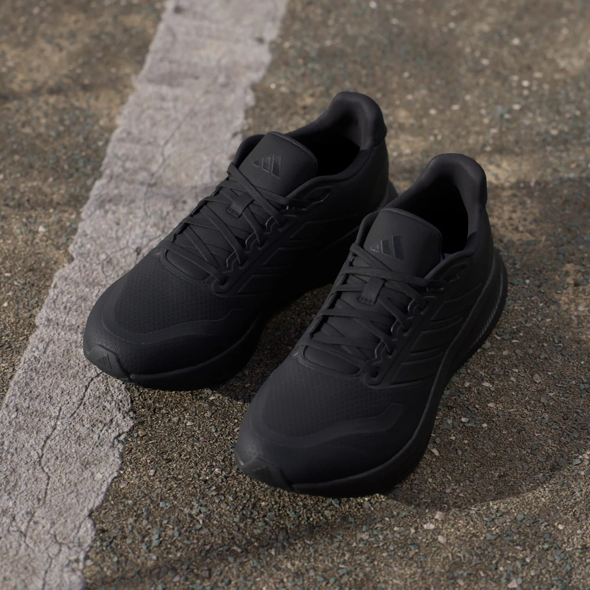 Adidas Men'S Runfalcon 5 Triple Black Running Shoes Marathon Fit Easy Wear