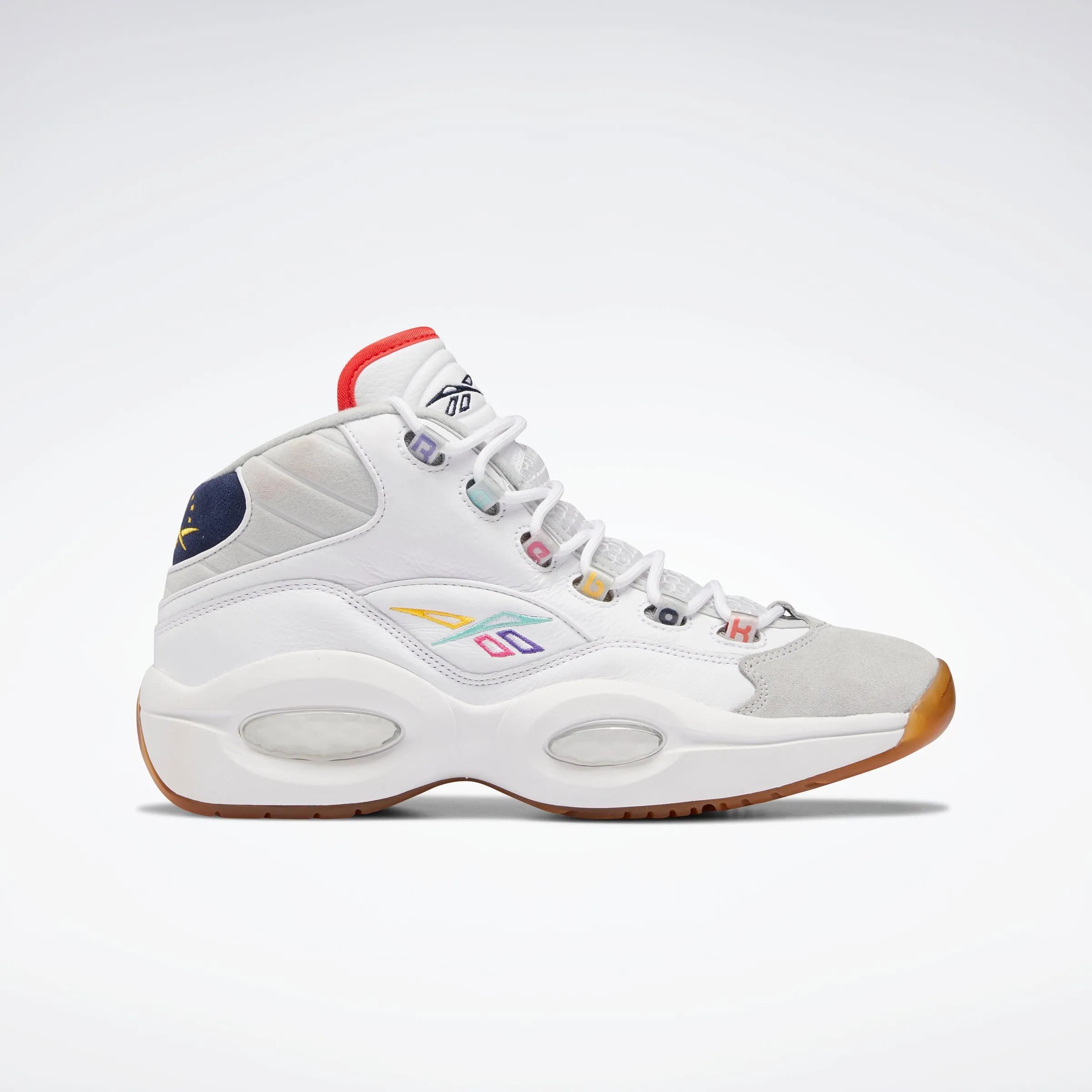 Reebok Footwear Men Question Mid Shoes Ftwwht/Vecnav/Pugry2 Free Pace Comfort toe