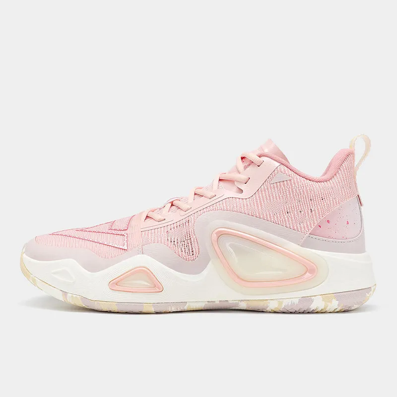 Cushioned Heel Cradle Zero Drop Platforms PEAK Basketball Shoes Triangle 2.0 Cushion Sneakers TAICHI Tech Applied ET31907A Pink
