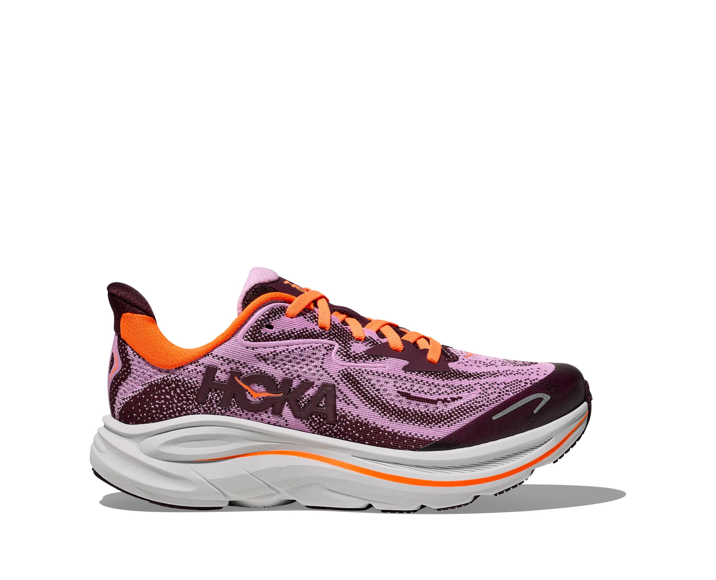 Shock absorbing midsole Flexible Cushioning YOUTH CLIFTON 10 BIG KIDS - FLOWER NECTAR/COSMIC GREY