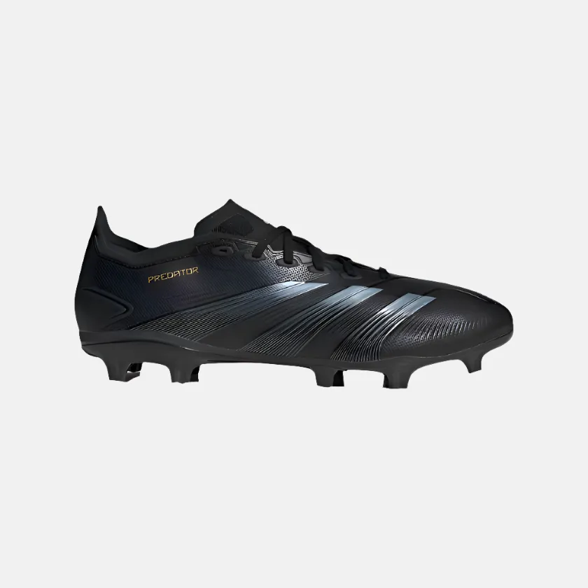 Adidas Predator League Firm Ground Men's Football Shoes - Core Black/Carbon/Gold Metallic Foot Glow