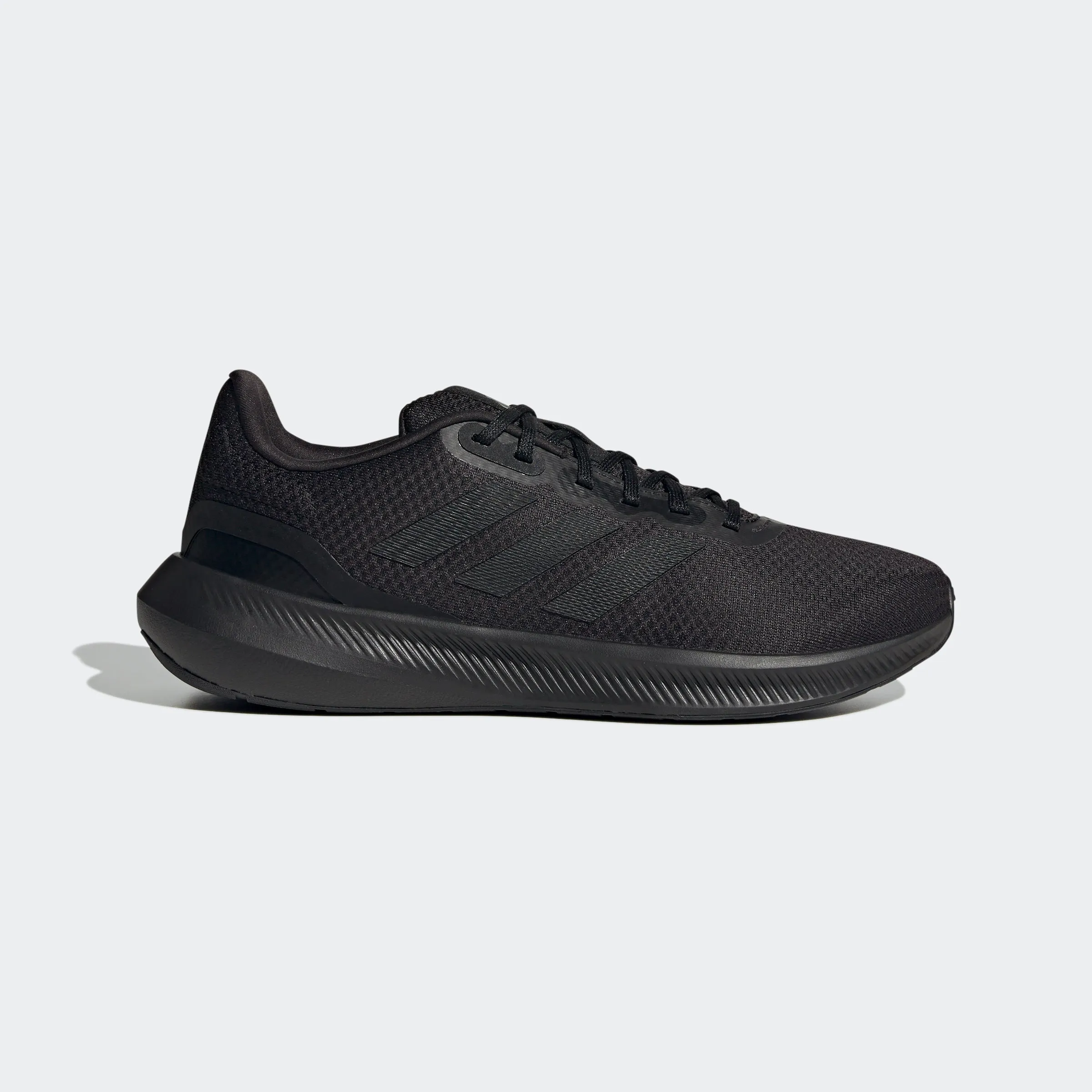 balance improvement anti - blister running shoes adidas RUNFALCON 3.0 Wide Cloudfoam Running Shoes | Black | Men's